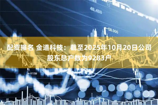 配资排名 金道科技：截至2025年10月20日公司股东总户数为9283户